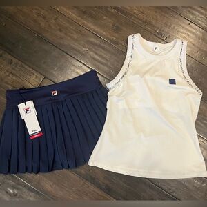 NEW Fila Women's Heritage Pleated Skirt Navy